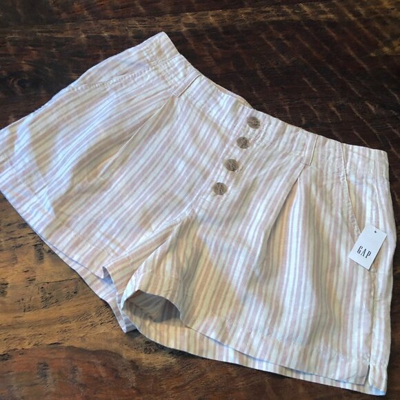 Gap Linen/Cotton Stripe Shorts 10P NWT - Picture 1 of 10